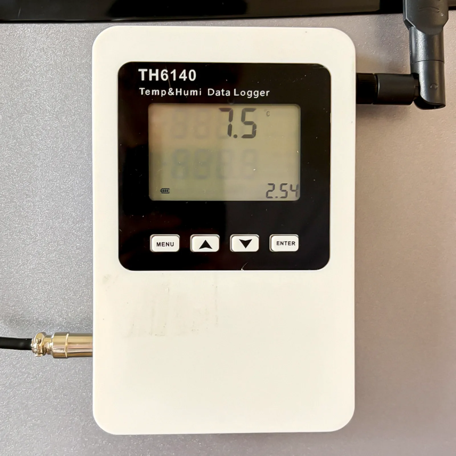close-up of the unit's temperature display