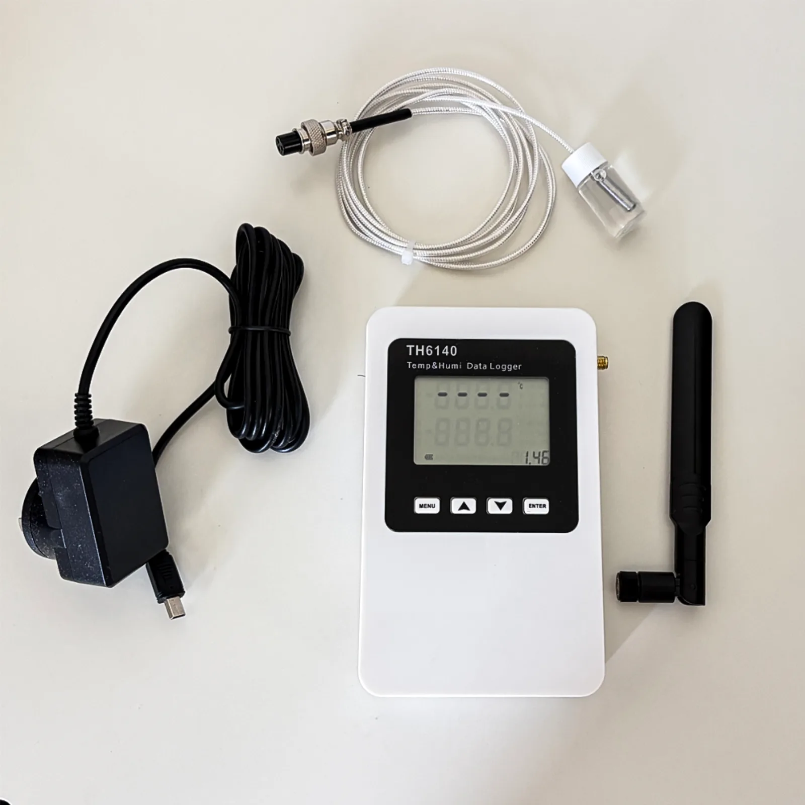 unit, probe, adapter on white